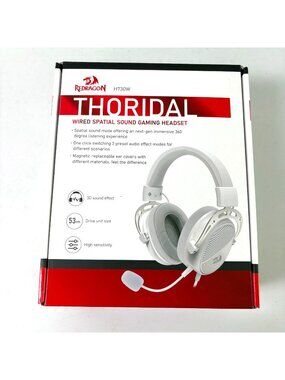 Redragon Thoridal Wired Spatial Sound Gaming Headset H730W White New Sealed